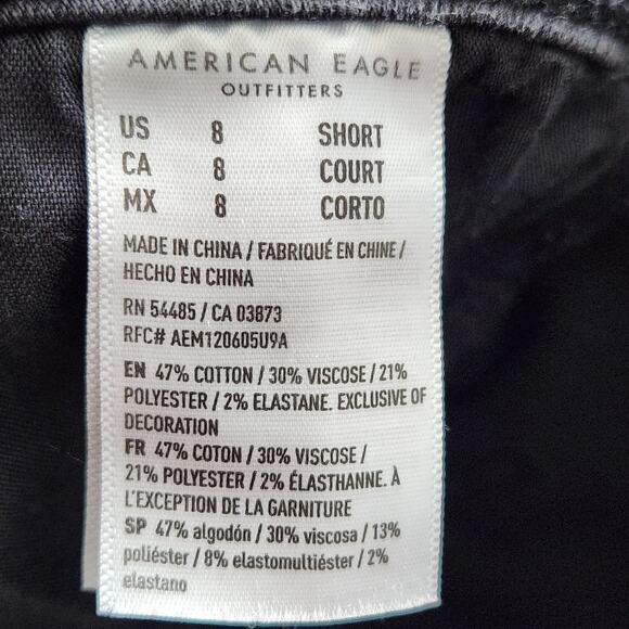 AMERICAN EAGLE Jeans Womens Size 8 Short Black Next Level Stretch Distressed - Picture 12 of 14